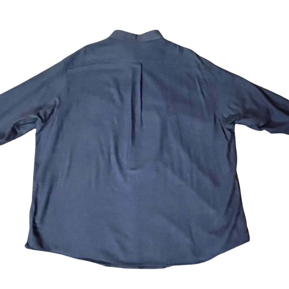 Roundtree & Yorke 4XB Portuguese Flannel Shirt Navy Blue Button Down NEW - Picture 4 of 16
